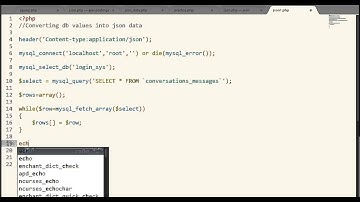 Converting mysql database values into json data