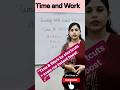 Time and Work | Easy Trick | #ssccgl #time #work -Speed + Logic =Time and Work pro #shorts #ytshorts