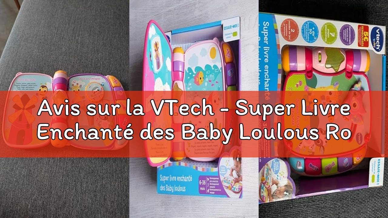 Super Livre Enchanté VTech – Baby Loulous, 6 Comptines, Piano, Instruments, 6-36 Mois, Version Française