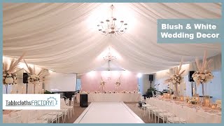 Blush & White Wedding Decor | Shop The Look | Tableclothsfactory.com