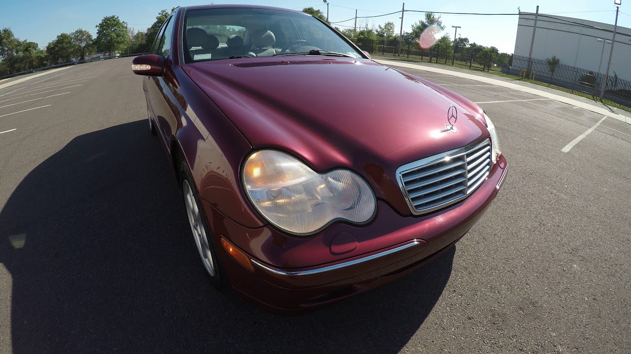 4K Review for 2001 MERCEDES C320 Red Metallic virtual walk-around & test-drive