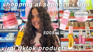 let's go self care shopping at Sephora and Ulta *no budget* trying viral tiktok products