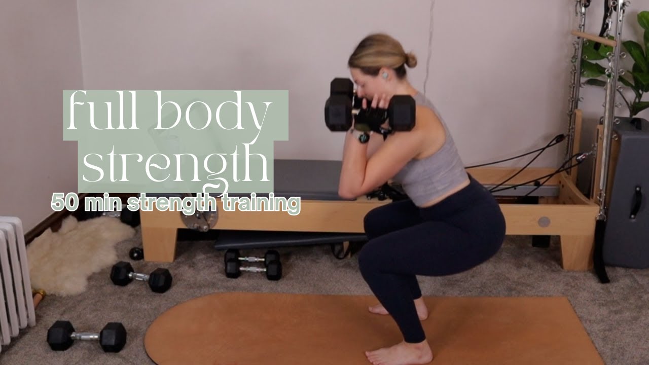 50 минут силовой тренировки всего тела // с гантелями, дома // Пилатес X Силовая тренировка, неде...