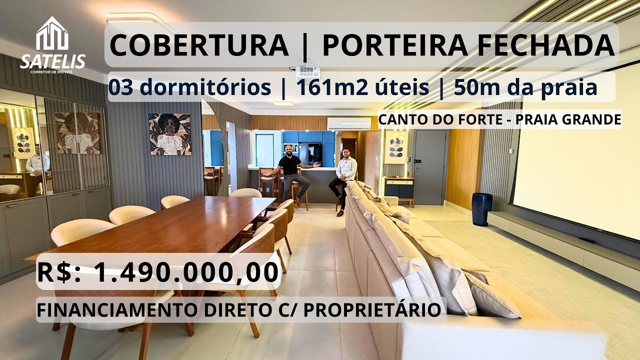 Cobertura em Praia Grande- Canto do forte | Porteira fechada