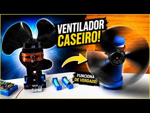 Ventilador caseiro com ímãs de microondas reciclados passo a passo (Magnetron Brisa v2)