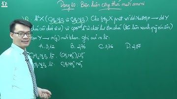 PEN-BOOK Hóa 12: Dạng 10.4 -  Biện luận công thức muối amoni