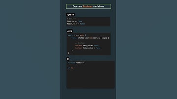 Declaring Boolean Value in Python, Java and C