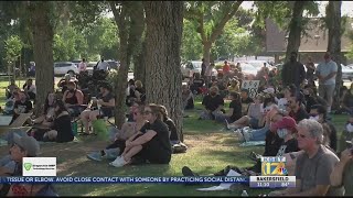 Black Lives Matter Sit-In peacefully honors George Floyd