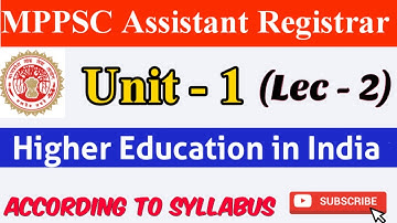 MPPSC Assistant Registrar Paper 2 Class | Higher Education | MPPSC Assistant Registrar #mppsc