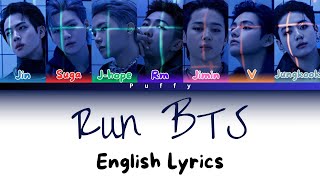 BTS  Run BTS English Lyrics (Color Coded Lyrics)