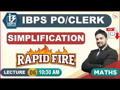 Simplification | Rapid Fire | Part 3 | Maths | IBPS PO/Clerk 2019 | 10:30 am ibps clerk admit card
