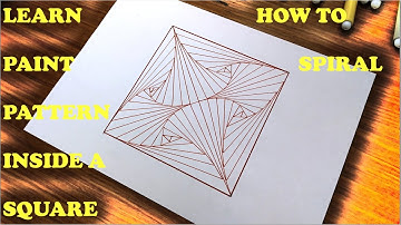 LEARN HOW TO PAINT SPIRAL PATTERN INSIDE A SQUARE | CURVED LINES ILLUSION