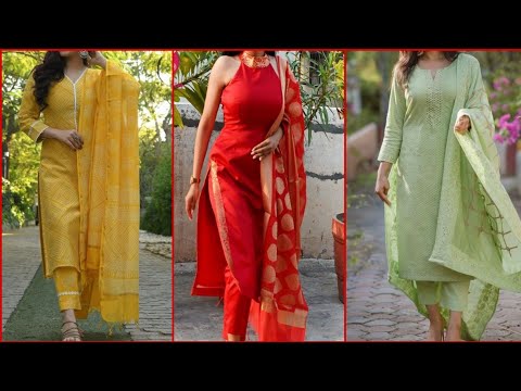 Latest Chanderi Suit with  Dupatta Designs 2022 || चंदेरी सूट