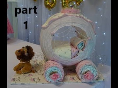 how to make a princess carriage diaper cake