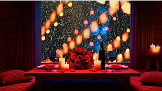 Romantic Valentine's Date Night with Heavy Rain 🌹 Cozy Cabin Ambience for Couples