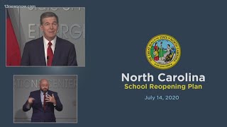 North Carolina Governor Cooper provides guidance on school reopenings