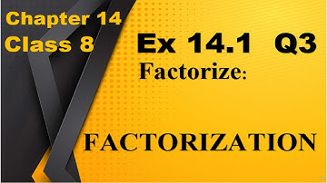 ex 14.1 q3 Class 8 Factorisation - Maths Class 8th - chapter 14 Factorize