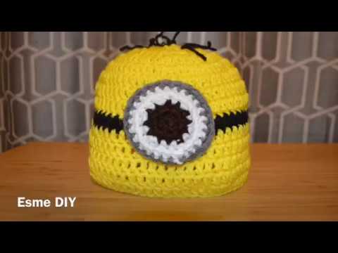 Gorro de minions a crochet para niño 