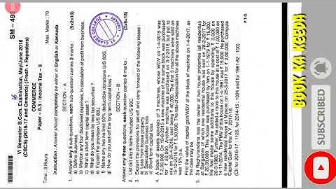 Income tax 2. 6th sem B.com 2018 question paper