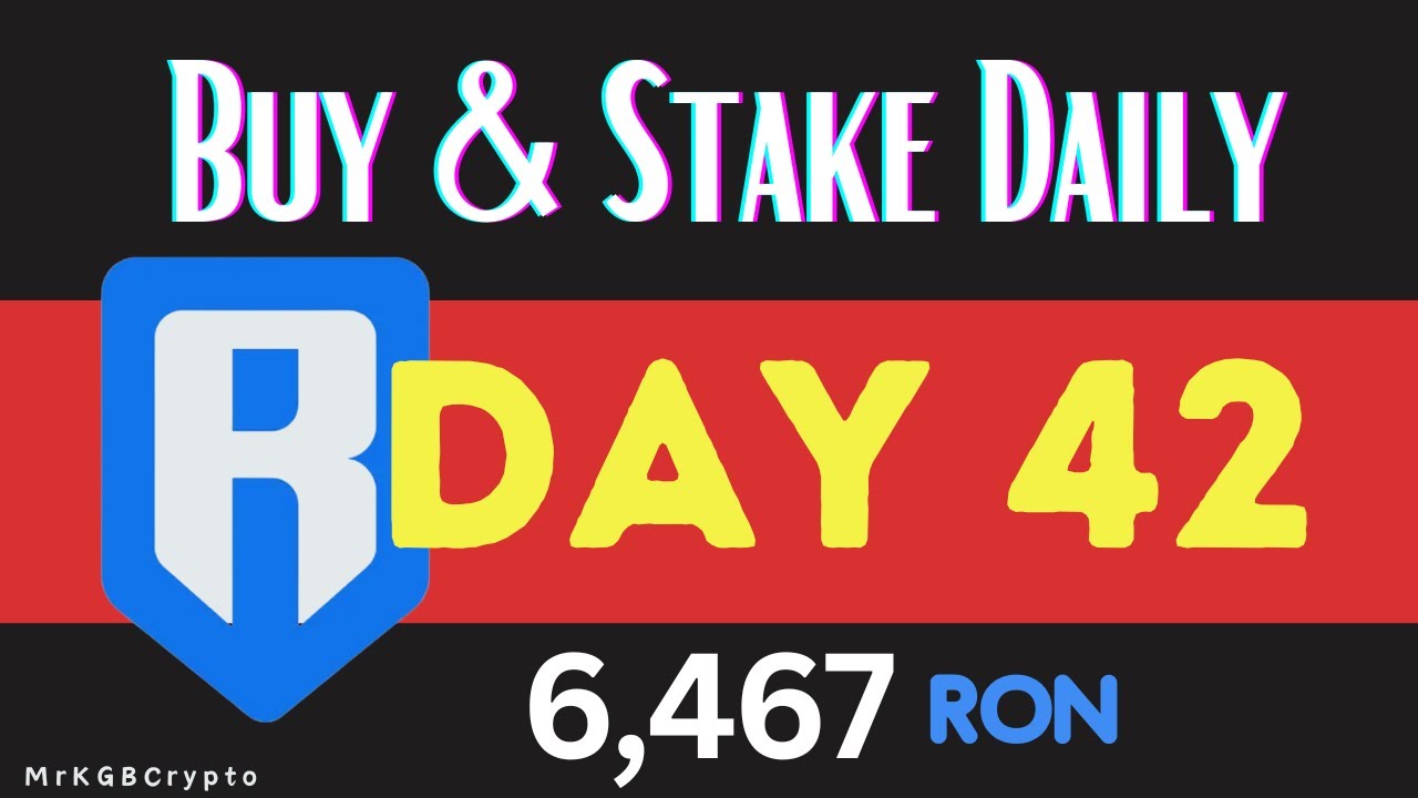 Ronin token ron token daily buys staking journeys day 42 youtube