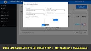 online loan management system project in php free download | loan management system project