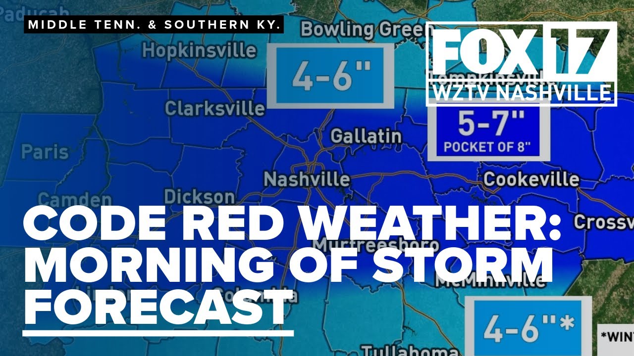 CODE RED: Up to 8 inches of snow possible for Middle Tennessee on ...