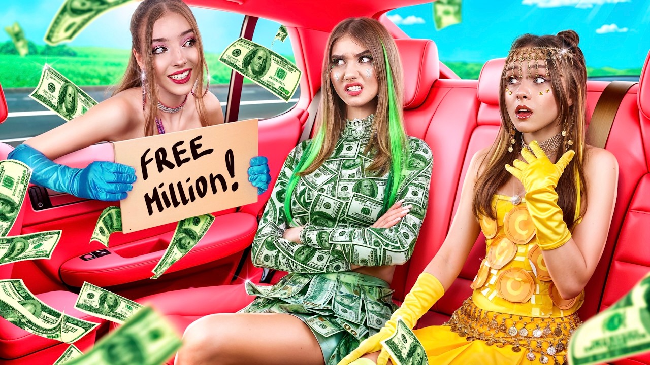 Cent vs Dolar vs Milion Dziewczyna! Dziewczyny z Bankomatu w Prawdziwym Życiu