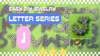 Easy DIY Jewelry: Beaded Letter and Number J / Beaded Alphabet J /Beaded Letter Series J