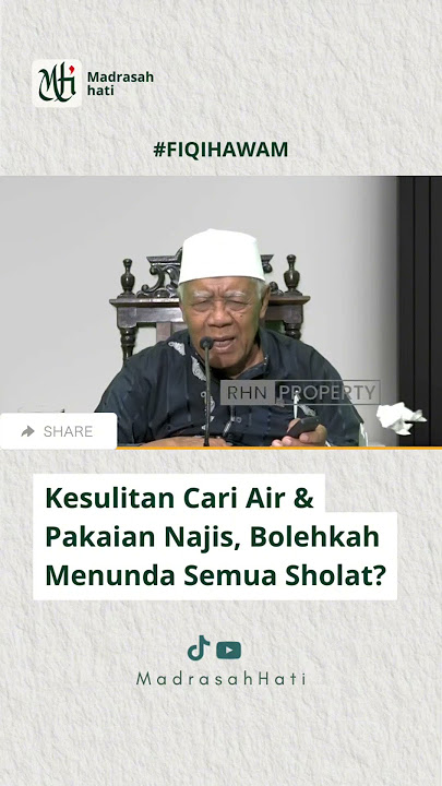 Kesulitan Cari Air & Pakaian Najis, Bolehkah Menunda Semua Sholat? #tanyajawabfiqih #fiqihawam #fyp