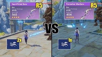 Yelan Sacrifical Bow vs Favonius Warbow - Which is BEST for F2P // Genshin impact