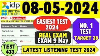 ielts listening practice test 2024 with answers | 08.05.2024 | test no - 433