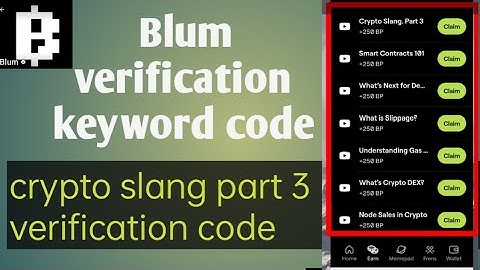 BLUM verification keyword code today #haw to Blum crypto slang part 3 verification keyword code