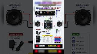 🔊 5V Bluetooth Audio Amplifier Project | PAM8403 DIY Speaker Wiring #shots #electrical #electrician