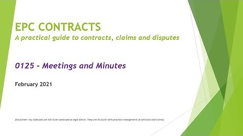 EPC Contracts - 0125 - Meetings and Minutes