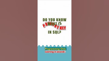 Primary key constraint in sql. #Short #YouTube #Programming #SQL #DBMS #database