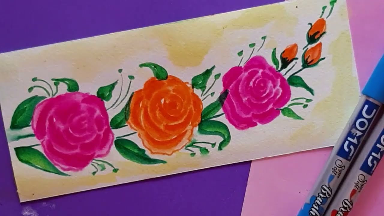 How to draw gradient color roses with writech brush pens! ✍️💁‍♀️#howt