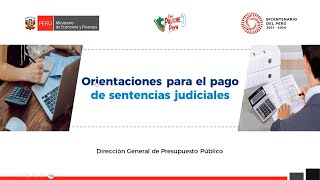 Orientaciones para el pago de sentencia judiciales