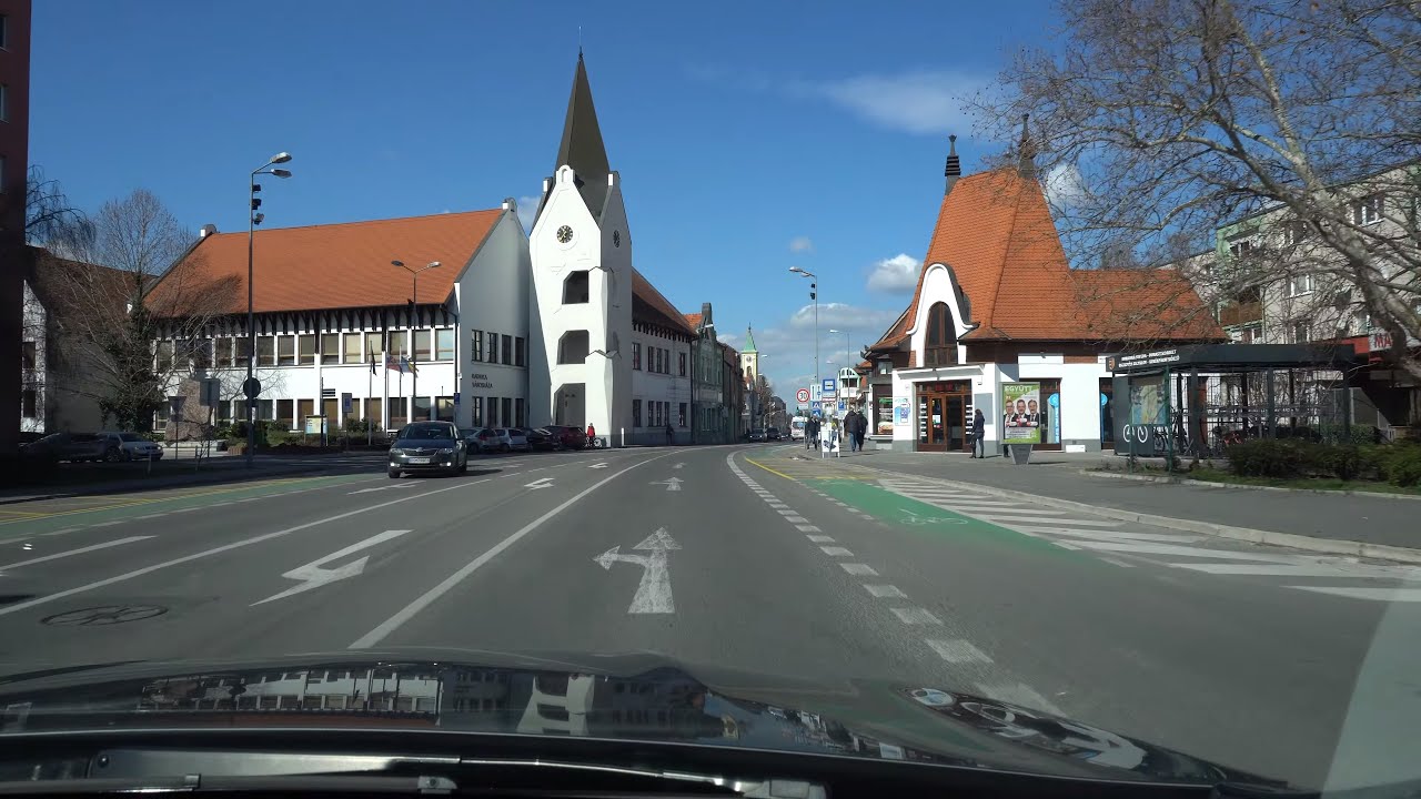 Driving in Dunajská Streda (Dunaszerdahely), Slovakia in 4K