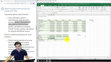 Ôn thi MOS Excel 2016: 4.1.3.Sử dụng hàm MIN MAX(Perform calculations by using the MIN MAX functions