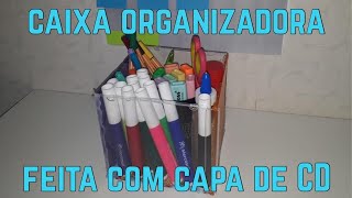 CAIXA ORGANIZADORA FEITA COM CAPA DE CD