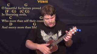 Video thumbnail of "America the Beautiful - Ukulele Cover Lesson in C with Chords/Lyrics"