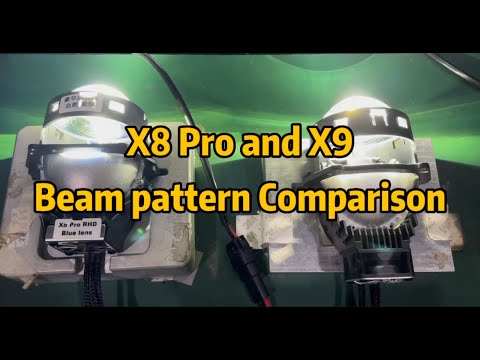 BEAM PATTERN COMPARISON for LED Projector Headlights: X8 Pro and X9 ...