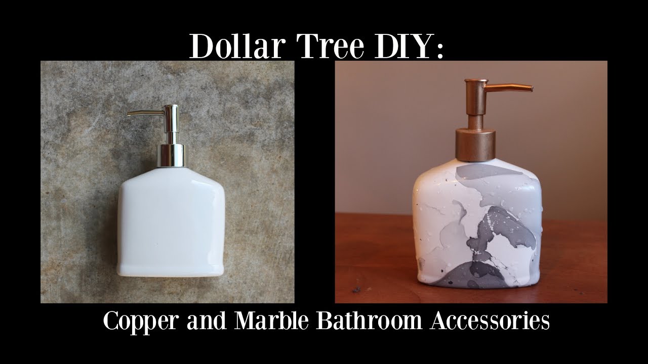 dollar-tree-diy-copper-marble-bathroom-accessories-youtube