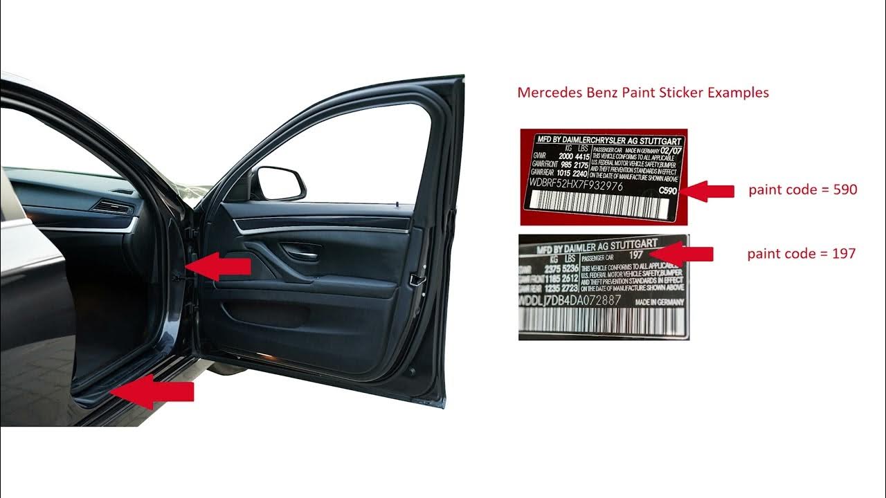 How to find your mercedes benz car paint colour code - YouTube