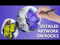 How to Paint Butterfly on Rock with Drawlish Acrylic Paint Pens | Step-by-Step Tutorial | Drawlish
