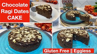 Chocolate Ragi Dates Cake - Eggless, Gluten Free, Sugar Free