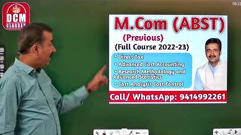 M.Com ABST (Previous) Online Class (DCM CLASSES)