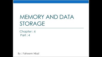 Dr Faheem Niazi  Chapter 6 ( MEMORY AND DATA STORAGE )   Part 4