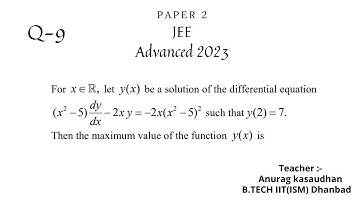 JEE Advanced 2023 Math Paper 2 (Q 9) solution | IIT JEE Maths | #jeeadvanced2023  #projecteducation
