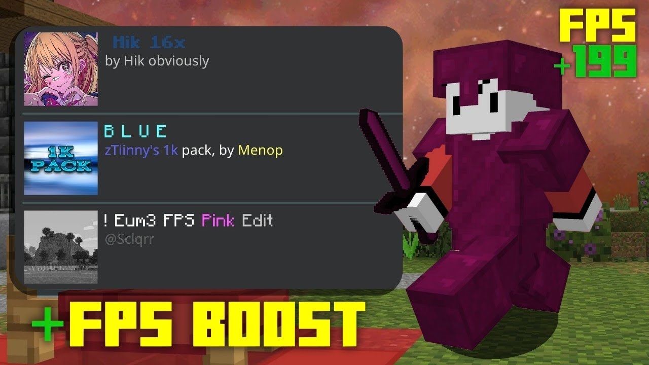 Top 3 BEST MCPE FPS Boost PVP Texture Pack For HIVE BEDWARS (Minecraft ...